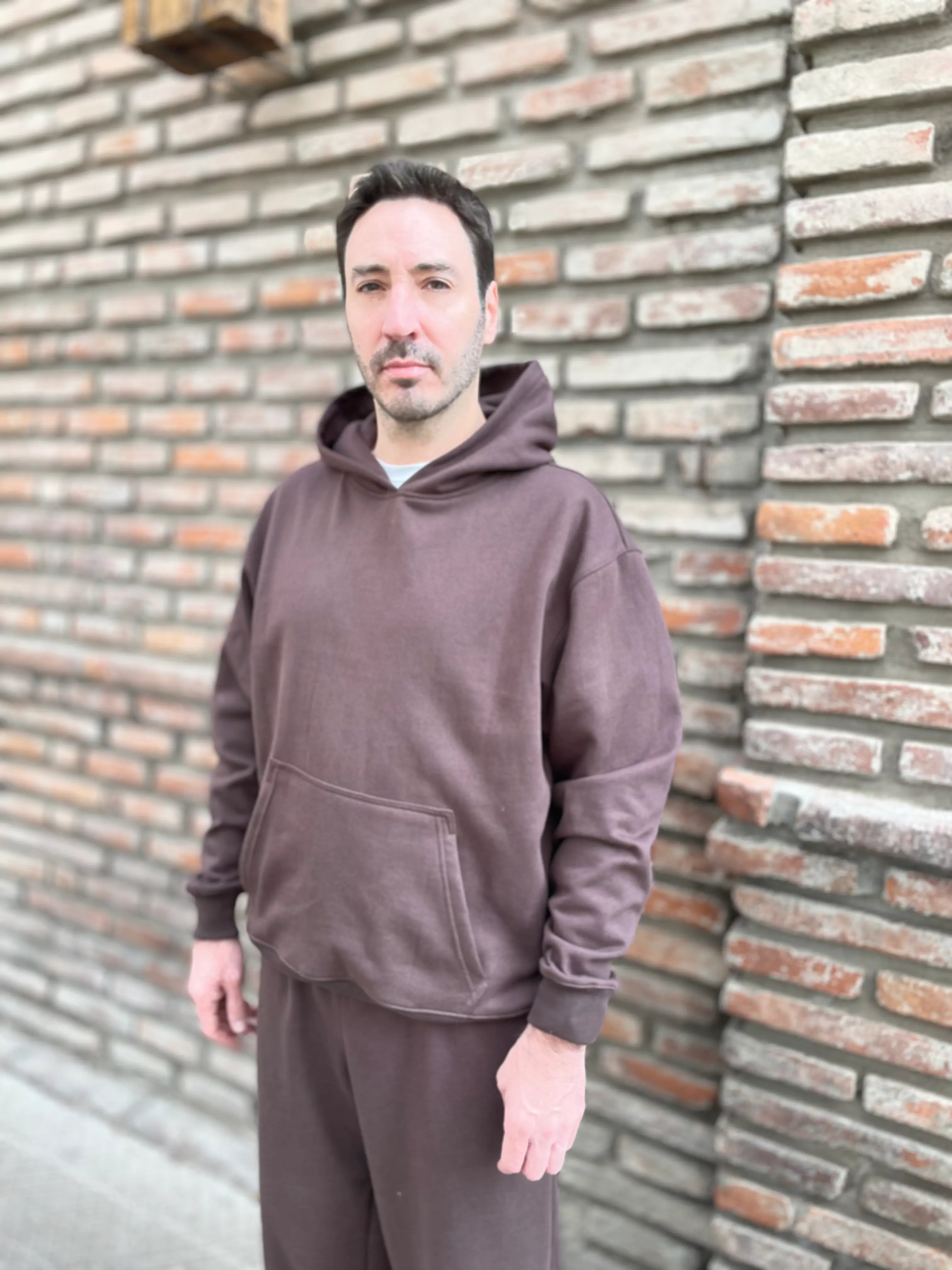 POLERON HOODIE OVERSIZED UNISEX CAFÉ