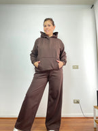 POLERON HOODIE OVERSIZED UNISEX CAFÉ