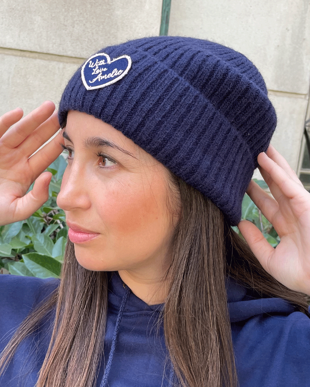 GORRO DE LANA WITH LOVE AZUL NAVY