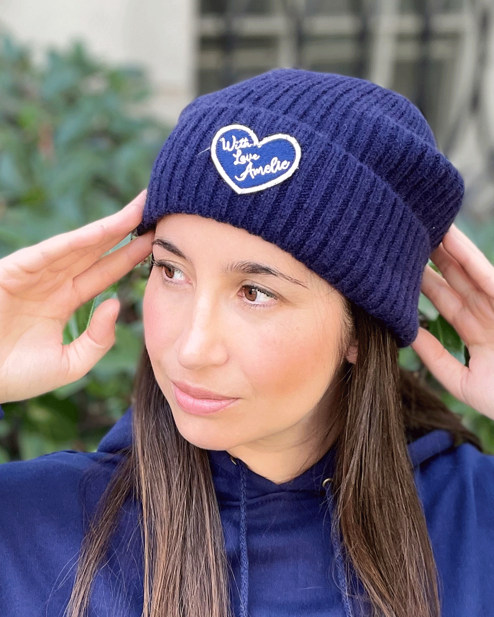 GORRO DE LANA WITH LOVE AZUL NAVY