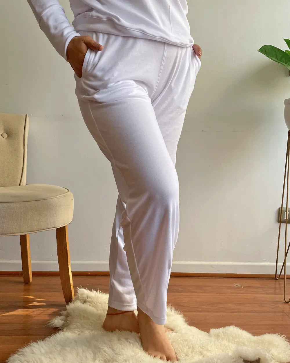 PANTALON COMFY BOMBACHA BLANCO