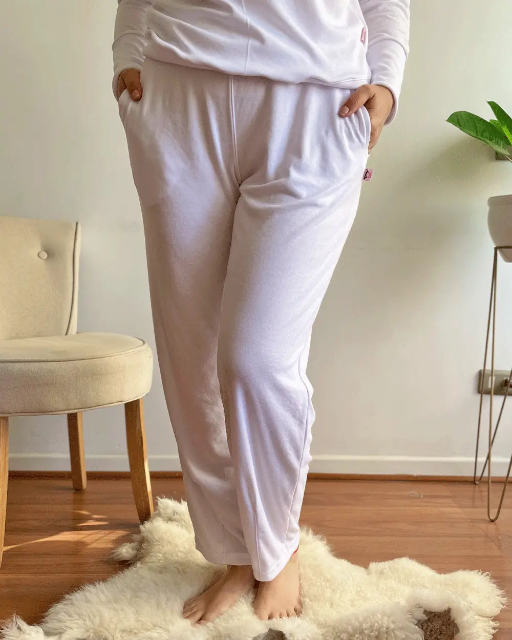 PANTALON COMFY BOMBACHA BLANCO